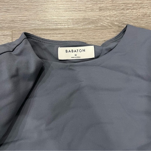 Babaton Gray Sleeveless Bodysuit Shoulder Pads M - Picture 2 of 4